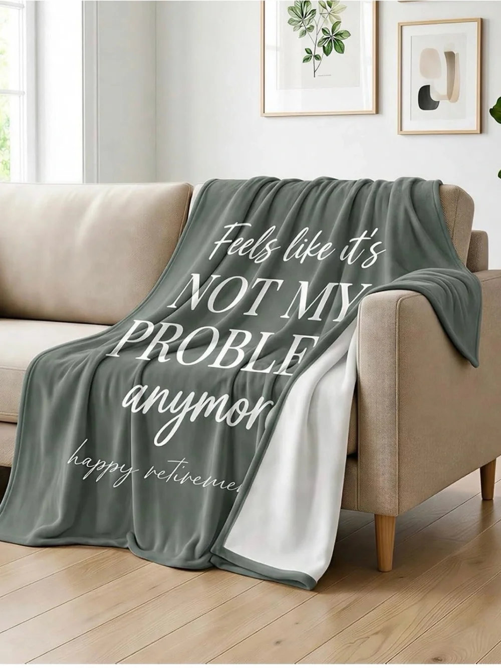 NWT Retirement Throw Blanket - Gray 